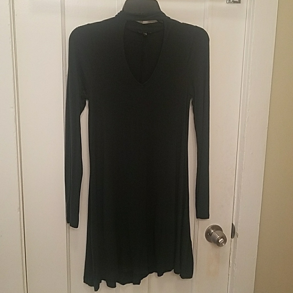 EXPRESS olive green skater dress